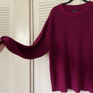 American Eagle Waffle Knit Raspberry Sweater Size XL